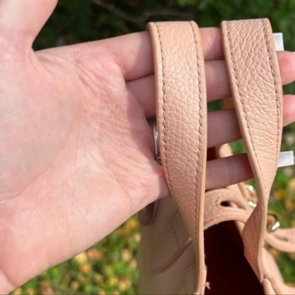 Furla Tote EUC Crossbody Genuine Leather Bag pebbled leather free charm & scarf - Picture 11 of 12